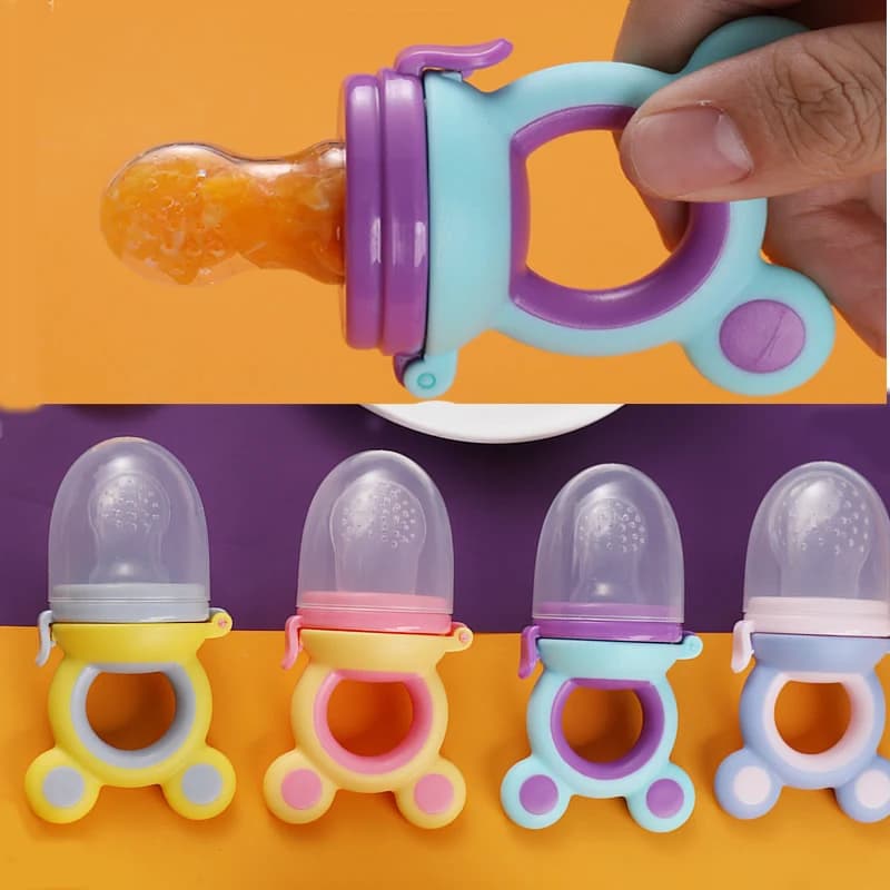 Clip per ciuccio per massaggiagengive in silicone Massaggiagengive per bambini Succhiare alimenti freschi Nibbler Clip per ciuccio Accessori per bambini BPA gratuito