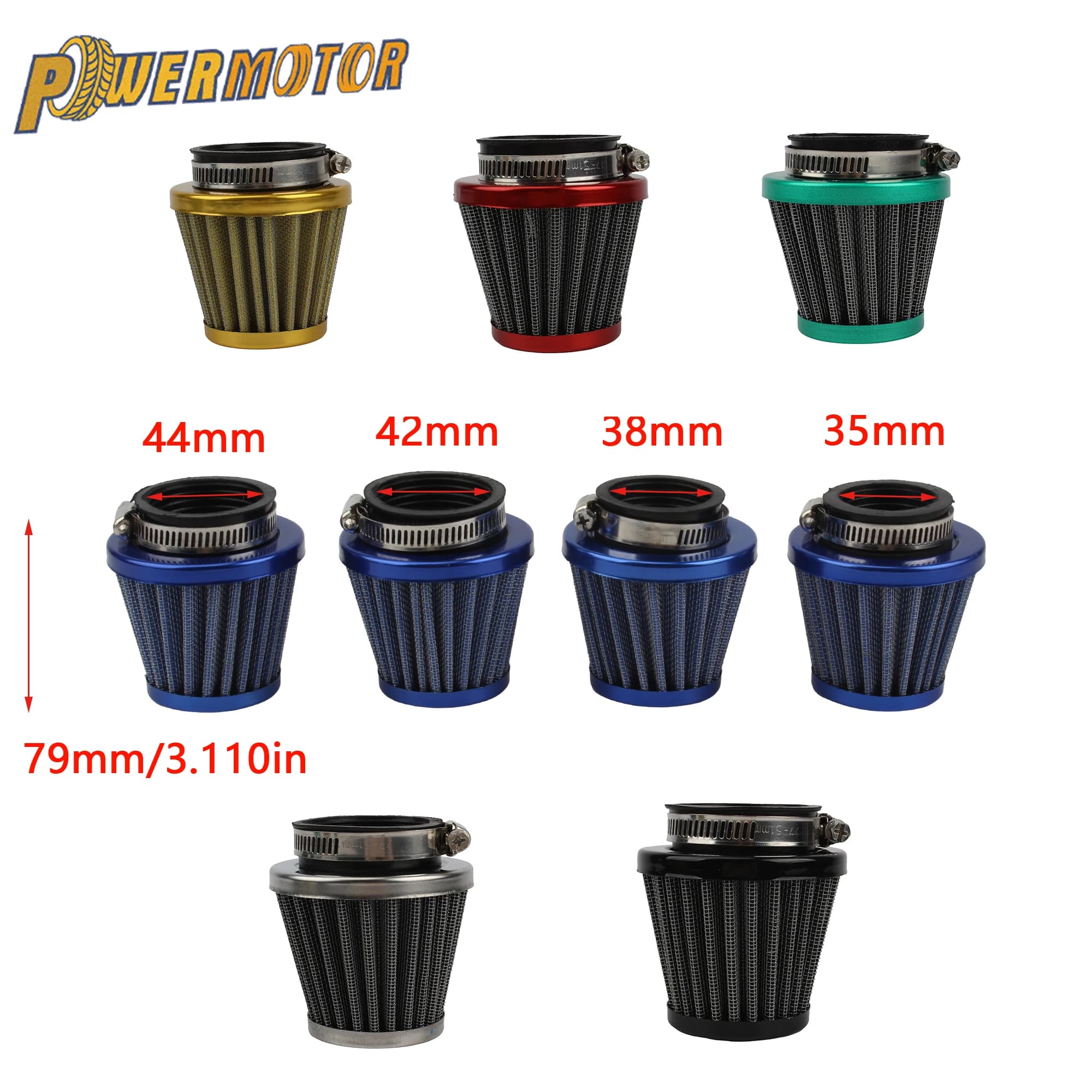 Universale 35mm 38mm 42mm 44mm moto carburatore filtro aria pulitore tubo di aspirazione modificato Scooter Dirt Pit Bike ATV