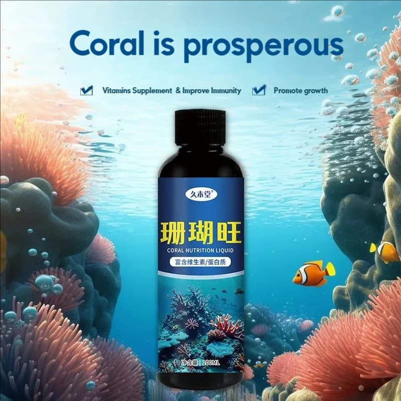 Coral Polyps Liquid Food Coral Nutrition Liquid Promote Anthozoan Growth Immunity Vitamin Protein Supplement