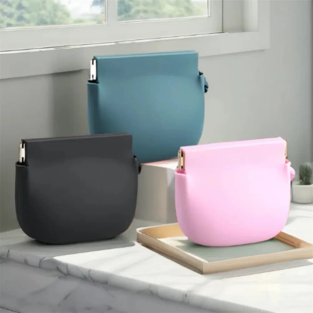 Portamonete semplice in silicone tinta unita Borsa per soldi impermeabile Borsa per cavo dati chiave rossetto Mini custodia per contanti portatile