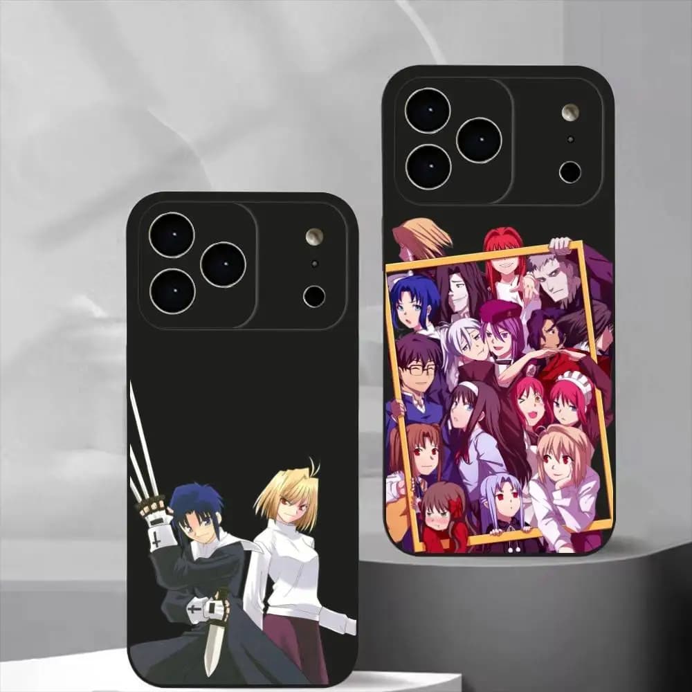 Cover per iPhone Melty Blood Game Tsukihime in morbido silicone nero per modelli 17, 16, 15, 14, 13, 12, 11 Plus, Pro Max