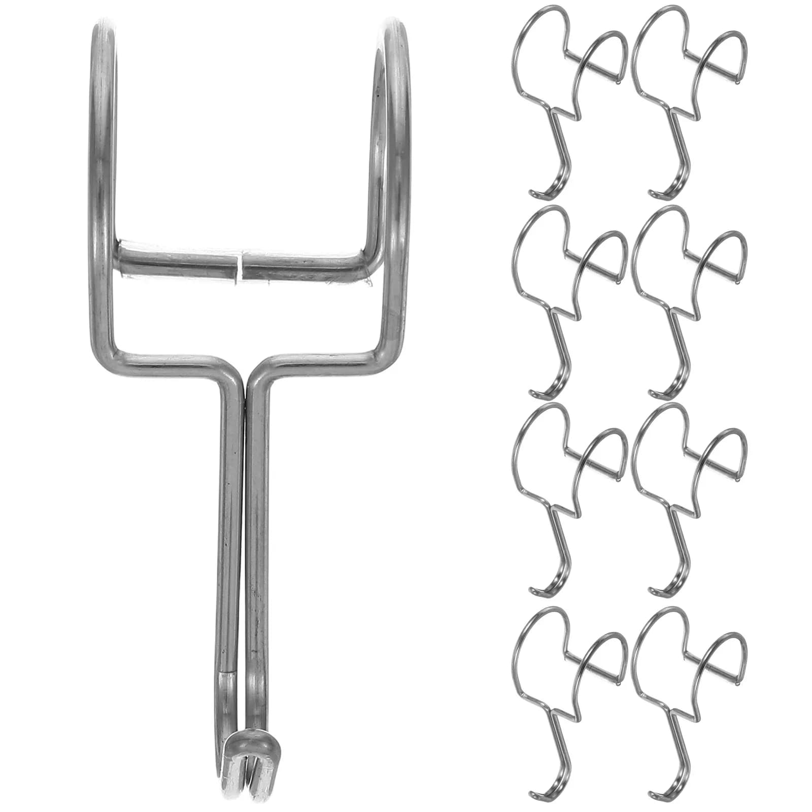 10Pcs Windproof Stainless Steel Round Tube Hanger Hooks Heavy Duty Metal Hanging Pot Holder Clothes Hanger Pot Rack Hooks