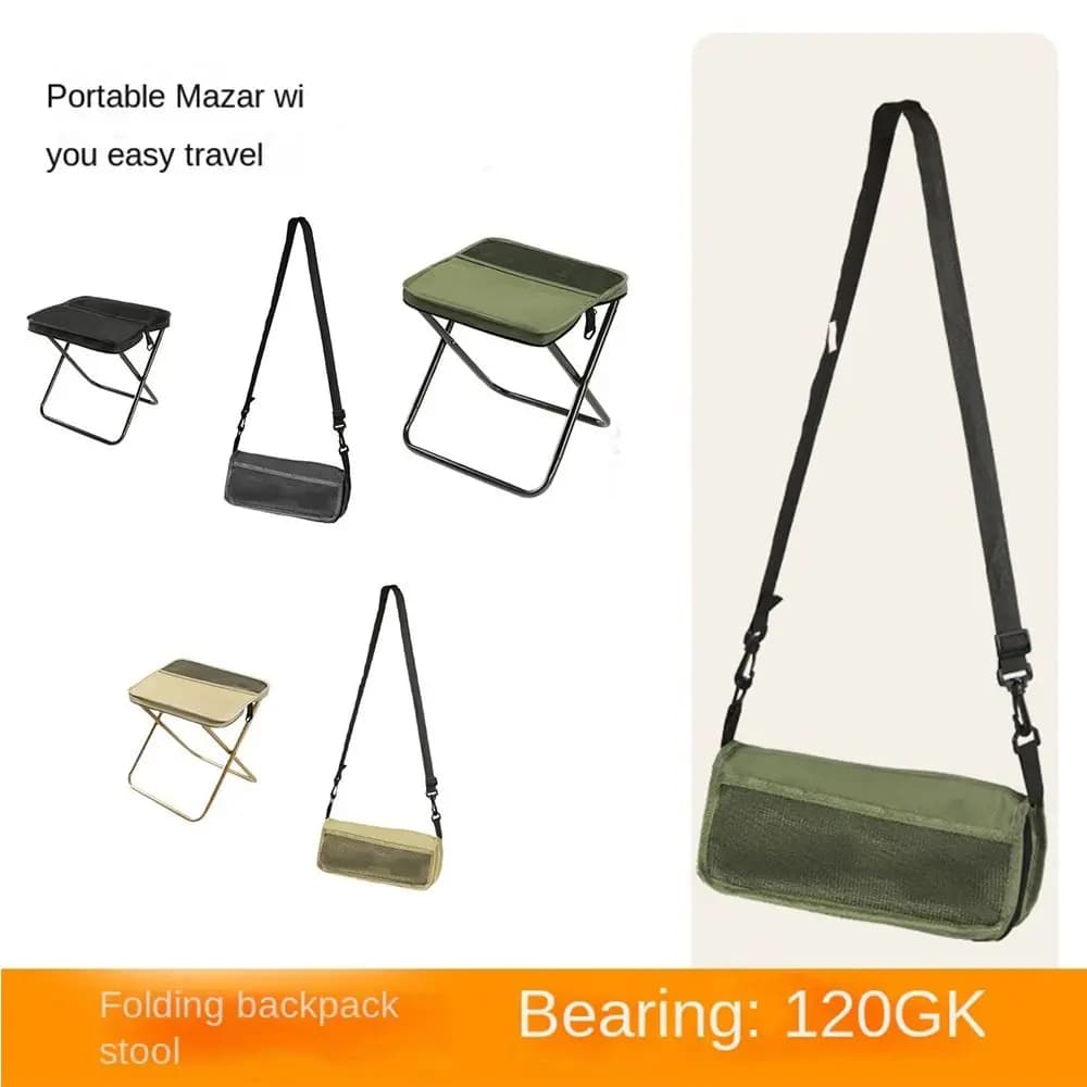 Sgabello per zaino pieghevole resistente all'usura Robusto e resistente sedia pieghevole sportiva portante Sgabello per astucci a tracolla stile borsa