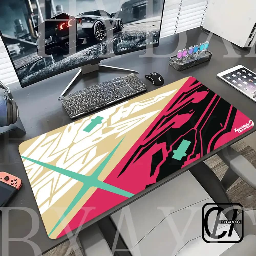 HYBXAXC Xenoblade Chronicles 2 Tappetino per mouse da gaming, Tappetino per mouse grande per PC, Tappetino XXL per tastiera e scrivania