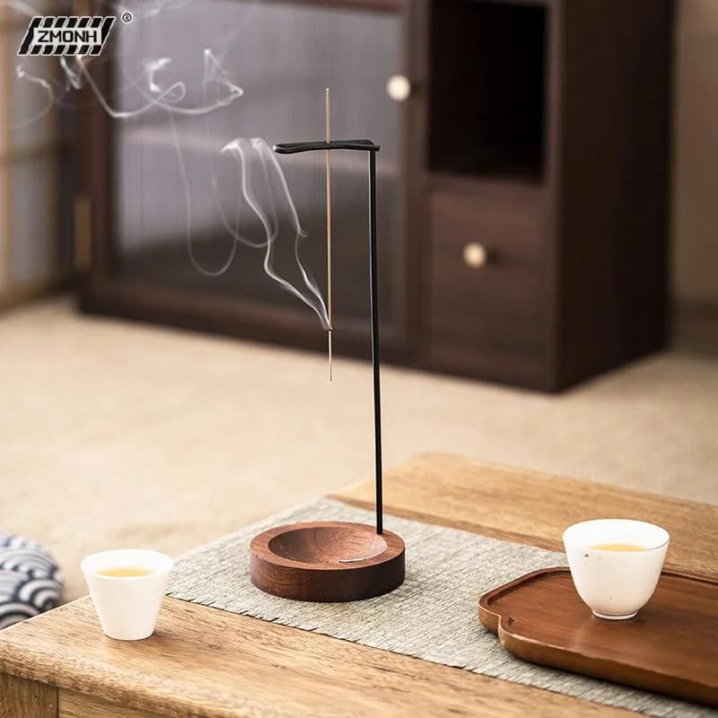 [H]Creative Upside Down Incense Burner Incense Stick Holder Wooden Anti-Ash Design Incense Stick Meditation Spa Room Home Decor