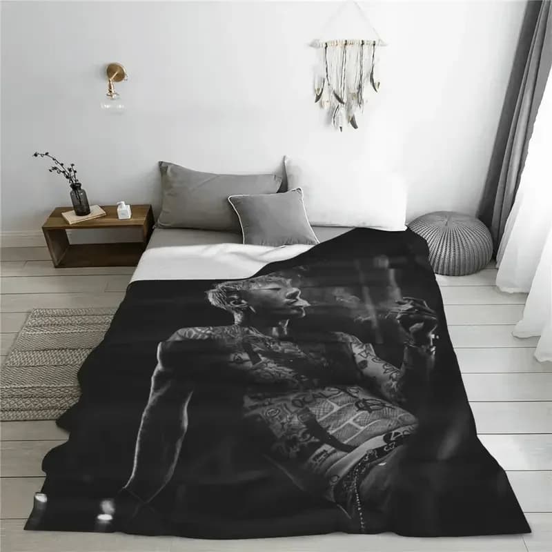 Mitragliatrice Kelly Mgk Rapper coperta flanella primavera autunno Multi-funzione coperte sottili per biancheria da letto copriletto auto