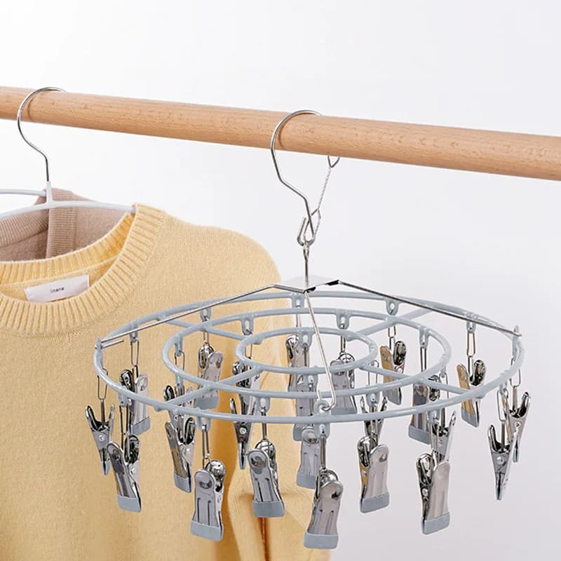 Plastic Roll Coating Coating 4374 with 24 Clips, Multipurpose Clothes for Socks, Underwear and Children's Clothes