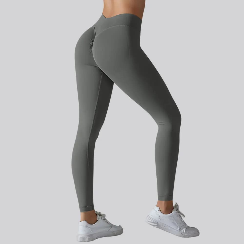 Leggings sportivi fitness Leggings da yoga senza cuciture a vita alta da donna Scrunch Butt Pantaloni sportivi push up traspiranti Collant da palestra per donna