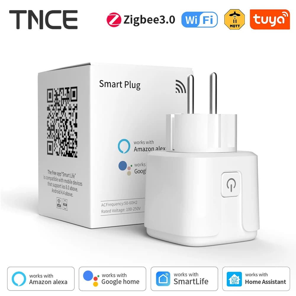 TNCE Tuya Smart Plug WiFi/Zigbee3.0 Take 16A/20A Power Monitor Remote Control Intelligent Life APP Voice Control Contr Alexa