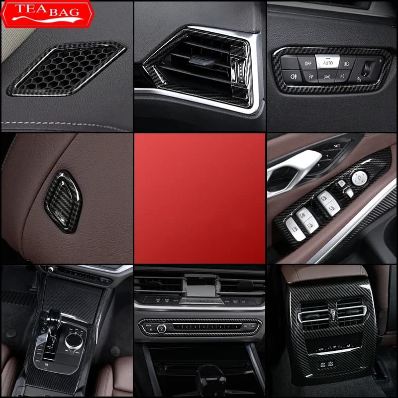 For BMW Series 3 G20 2020 2021 Auto Arm Sedile Posterior Exit Air Frame Console Cover Panel Wall decal Interior Accessories For LHD
