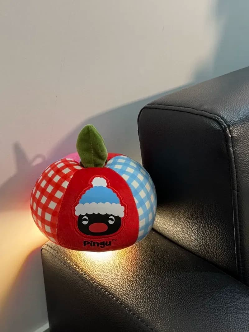 Pingu Plush Night Light Hanging Apple Shape Soft Ambient Lamp Portable Bedroom Decor Gift For Women