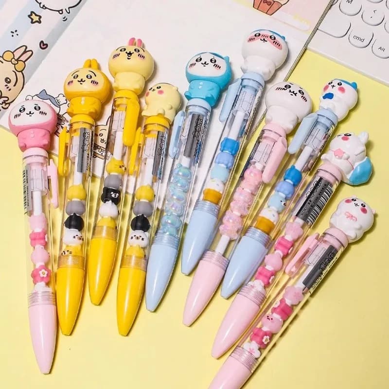 Nuova Penna Gel Chiikawa Hachiware Usagi Kawaii Anime Cartoon Nera a Pressione, Sensazione di Lusso, per Studenti, Ufficio, Regali di Natale, Carina
