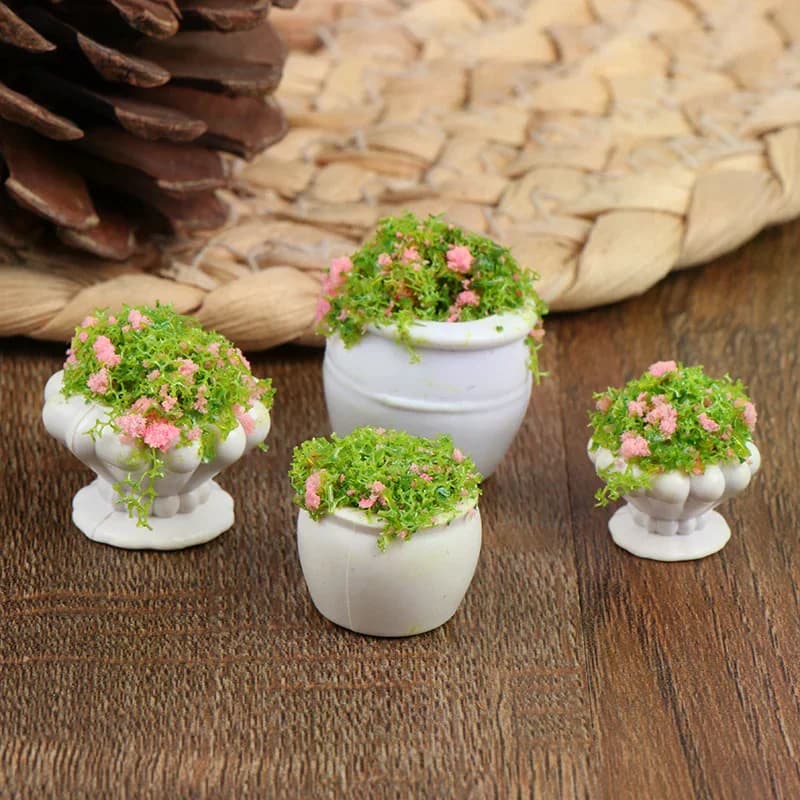1:12 Dollhouse Mini Green Plant Potted Bonsai Miniature Flower Pot Home Scene Layout Decor Model