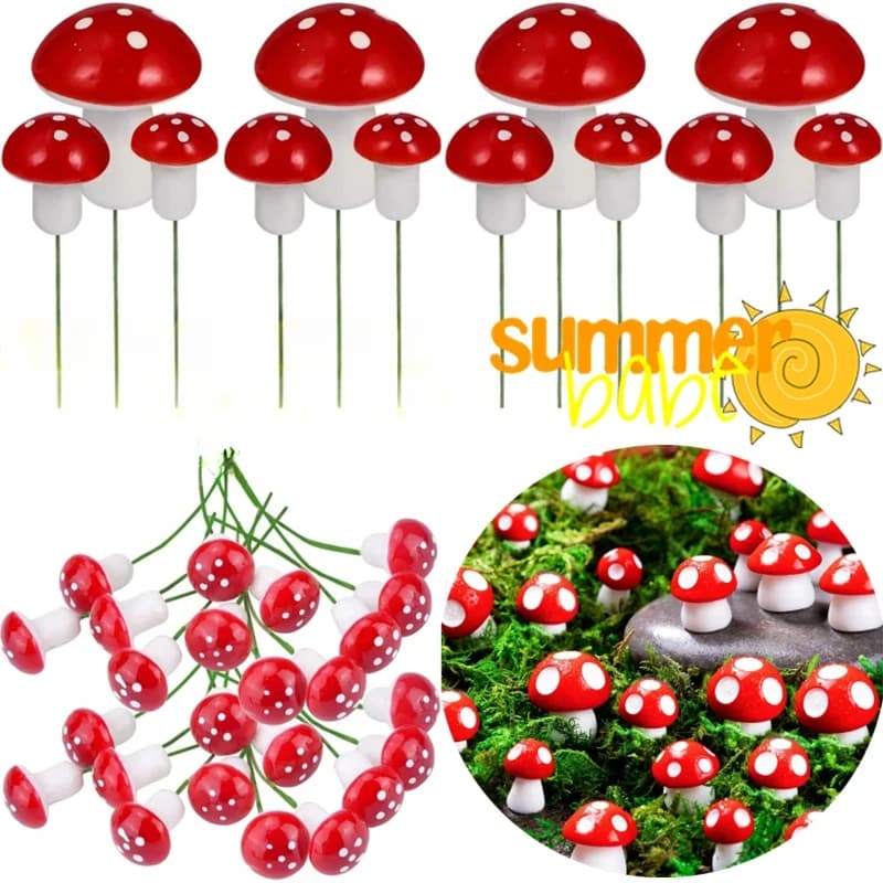10-50PCS Miniature Schiuma Artificiale Fungo Giardino Fata Bonsai Vaso di Pianta Mini Fungo Resina Mestiere Decor Per Il FAI DA TE Micro Decor
