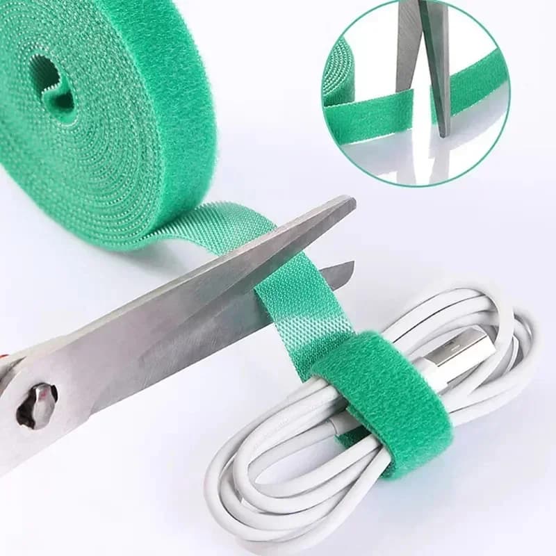 2/5M/Rotolo 12mm Larghezza Organizzatore di cavi USB Avvolgicavo Gestione nylon Taglio libero Fascette Mouse auricolare Fascette per cavi