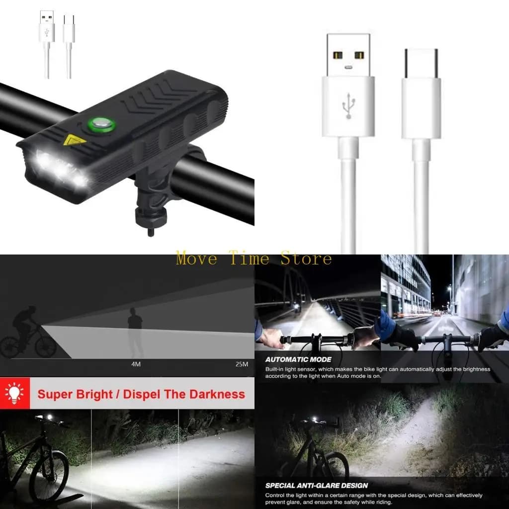 92ME 2/3/5 LED anteriore per bicicletta per luce frontale USB ricaricabile per bici torcia sicurezza lampada per faro MTB
