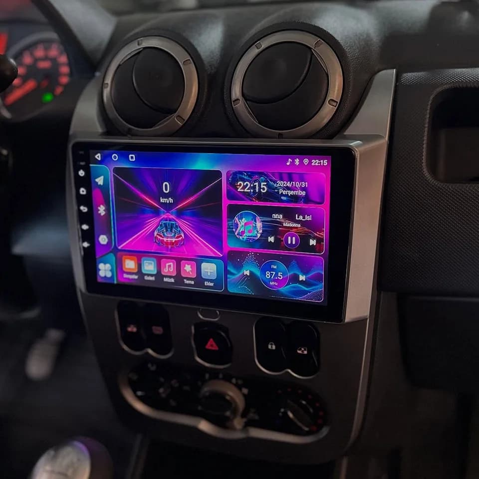 Autoradio Android 14 con Lettore DVD, GPS, Navigatore e Multimedia per Renault Logan Sandero Duster 2009-2015