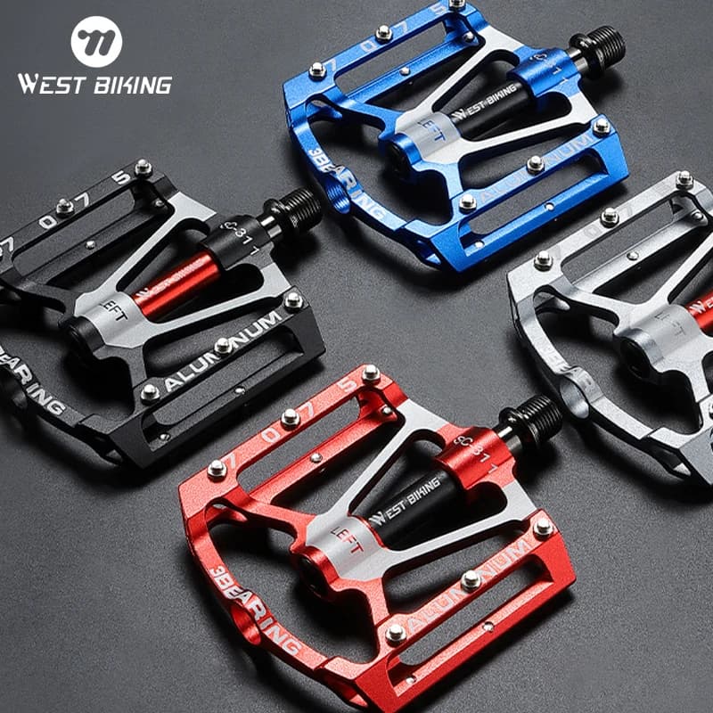 WEST BIKING Pedali per bicicletta di livello professionale 280g Leggero CNC in alluminio 3 Perrin Cuscinetto in acciaio al molibdeno Ampliare parti della bici
