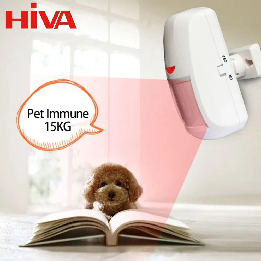 HIVA Sensore PIR automatico a prova di animali domestici Rilevatore di movimento wireless a infrarossi Sensore RF 433 Mhz per sistema di allarme di sicurezza domestica intelligente