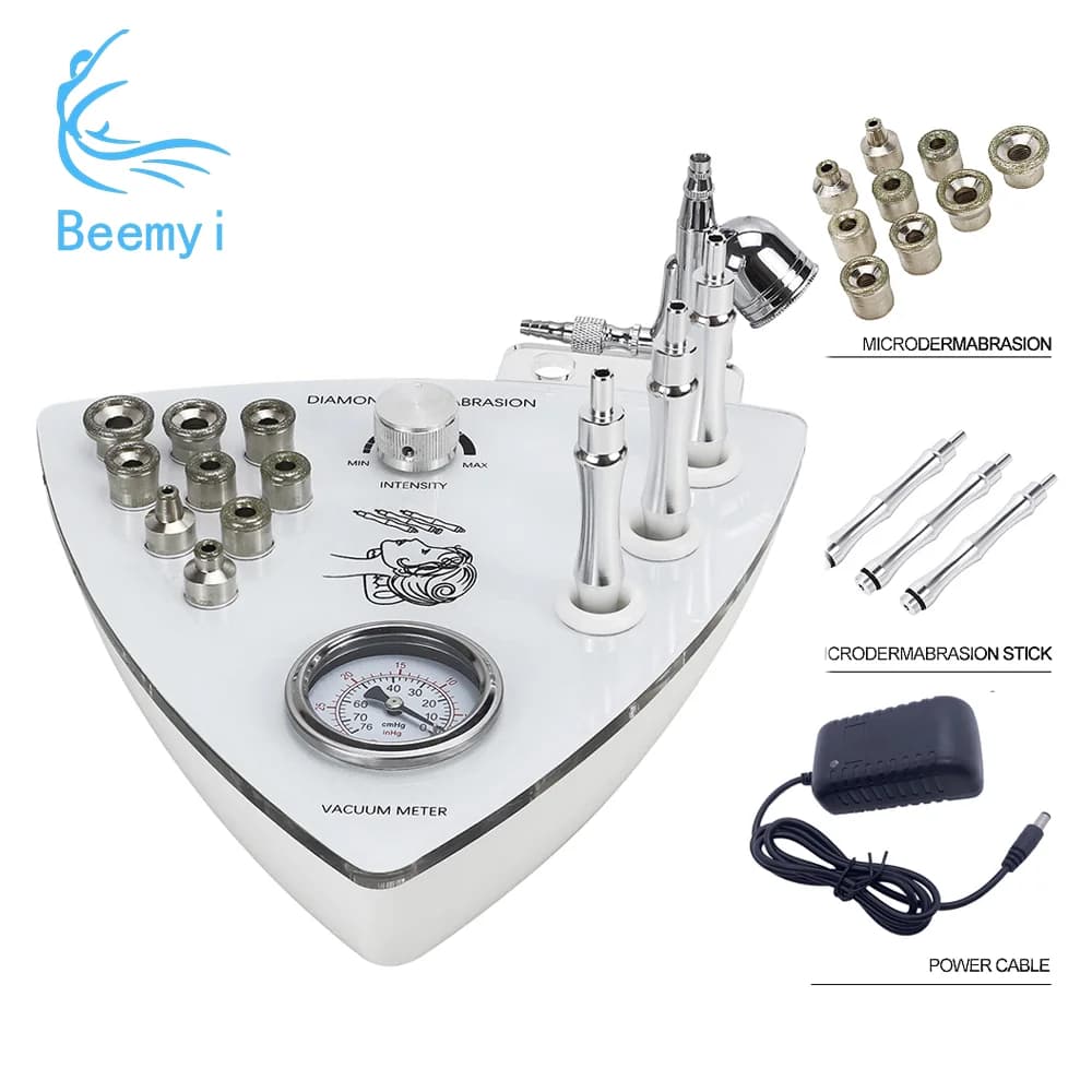 Macchina per microdermoabrasione diamantata 3 in 1 Dispositivo viso per idratazione peeling esfoliante sotto vuoto 65-68 cmHg