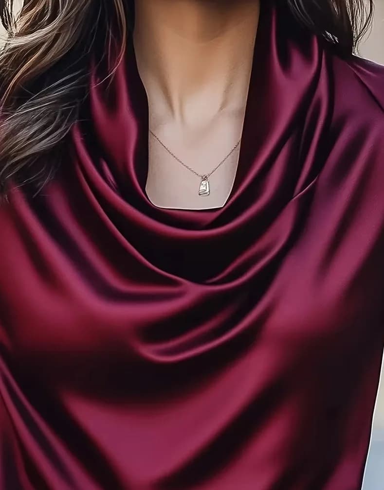2026 Camicia a maniche corte con scollo tondo di nuova moda Donna Estate Casual Allentato Splicing Tinta unita Raso Office Top per le donne