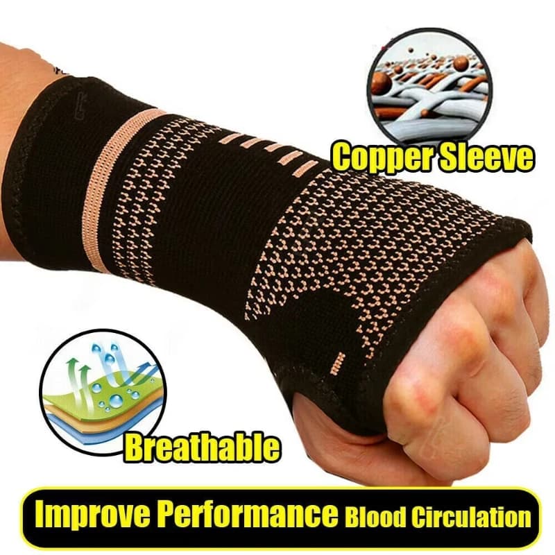 Copper Wrist Support Professional Gym Cuff Sports Safety Compression Glove Gym Wrist Guard arthritis brace for palm hand