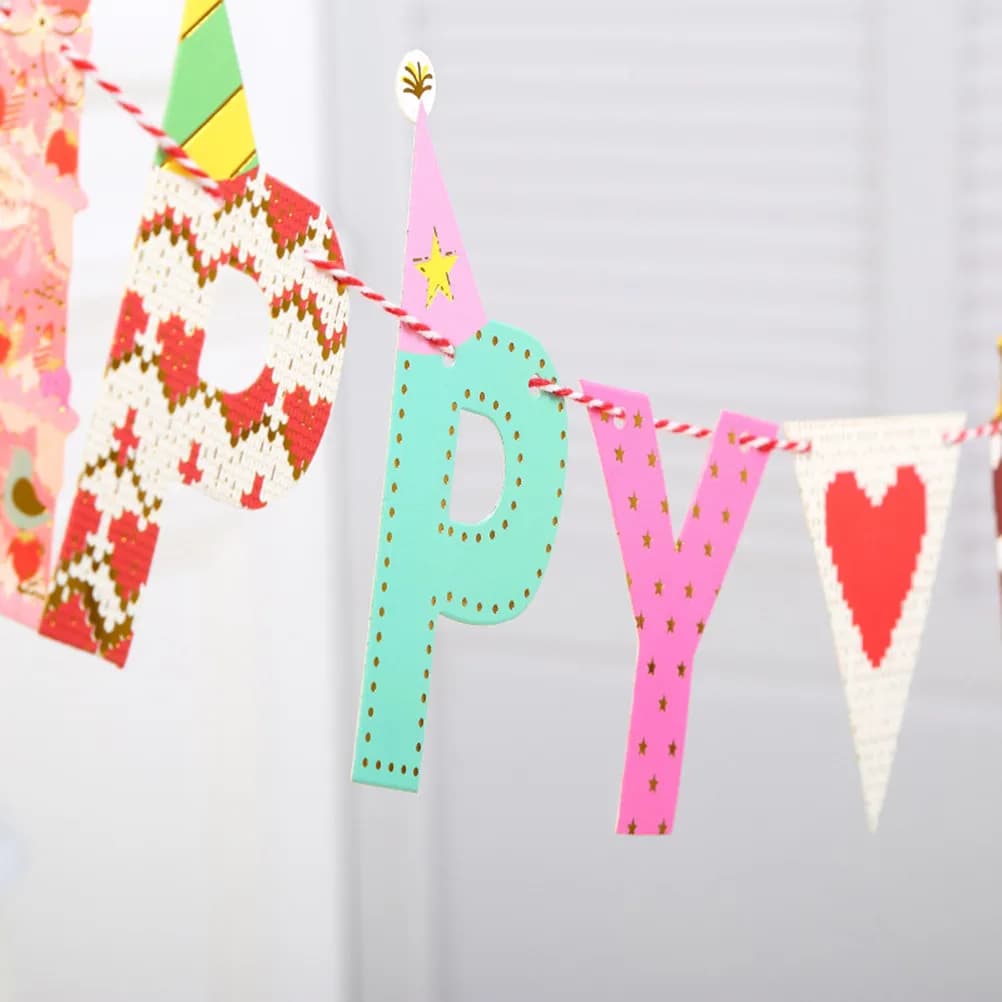 2M Happy Birthday Dreamcatcher Theme Paper Banner Flags Garland for Baby Birthday Decorations Party Room Wall Window Tree Door