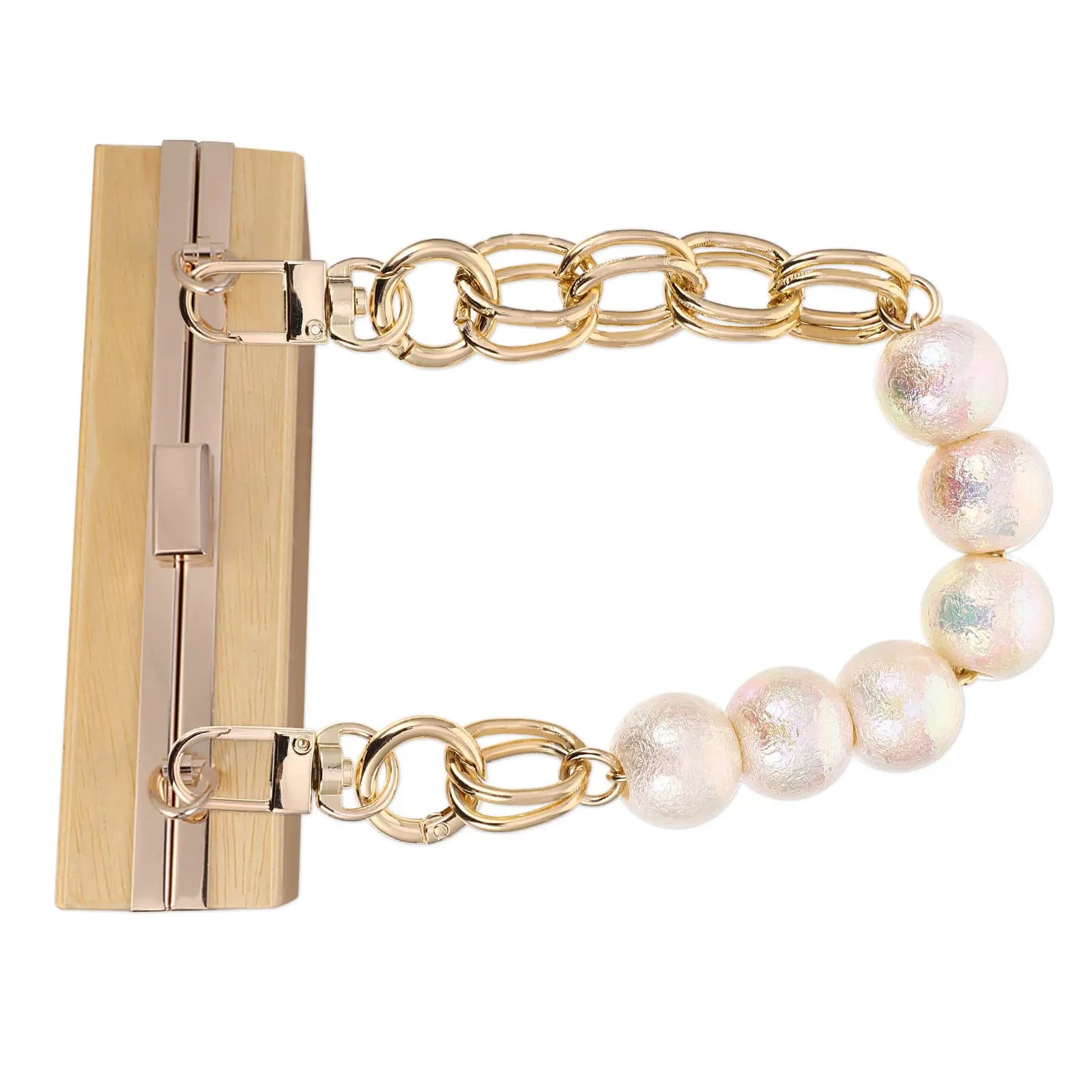 1Pcs Fashionable Resin Metal Pearl Bag Chain for DIY Bag Decoration Strap Extender Handbag Replacement Clutch Purse Accessory