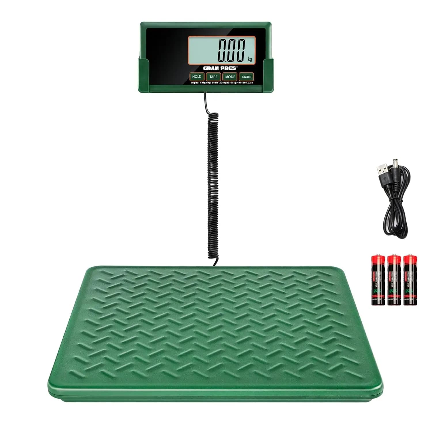 Bilancia Postale Digitale ad Alta Precisione 440 libbre/10 kg, Piattaforma in Acciaio Resistente per Pacchi, Spedizioni e Bagagli con Funzione Hold e Tare
