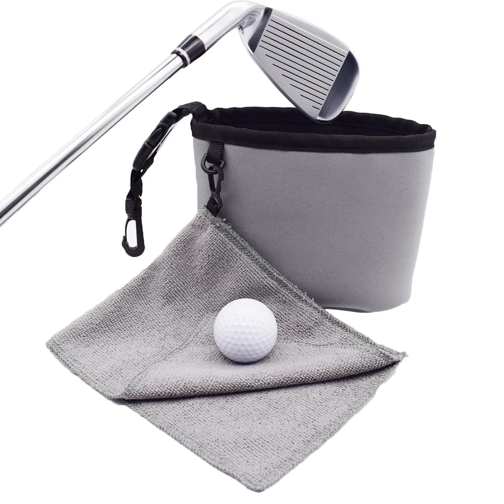 Borsa per la pulizia portatile della mazza da golf e della pallina da golf con clip staccabile Borsa per la pulizia degli accessori da golf Borsa per la pulizia del golf con fodera impermeabile