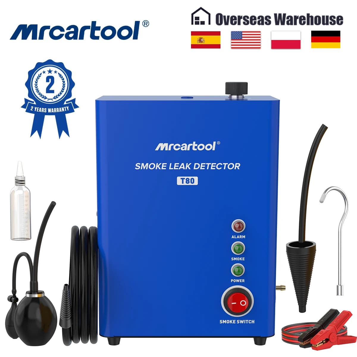 MR CARTOOL EVAP Localizzatore di perdite di tubi Strumento diagnostico per generatore di fumo T80 Rilevatore di perdite di fumo per auto con pompa per auto moto