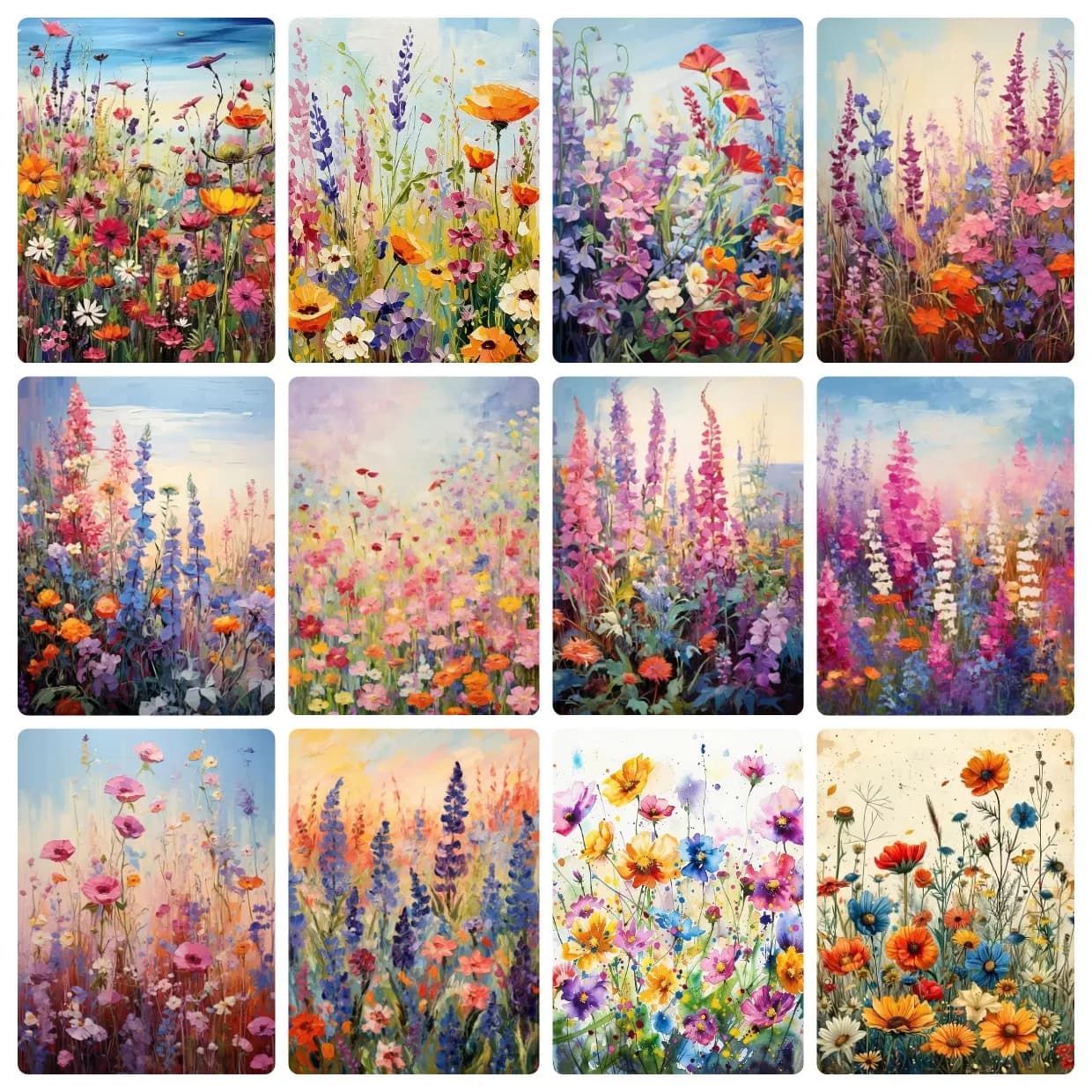 DIY Flower Field Landscape Diamond Painting Full Round/Square Diamonds For Living Room Home Wall Decoration Handmade Gift