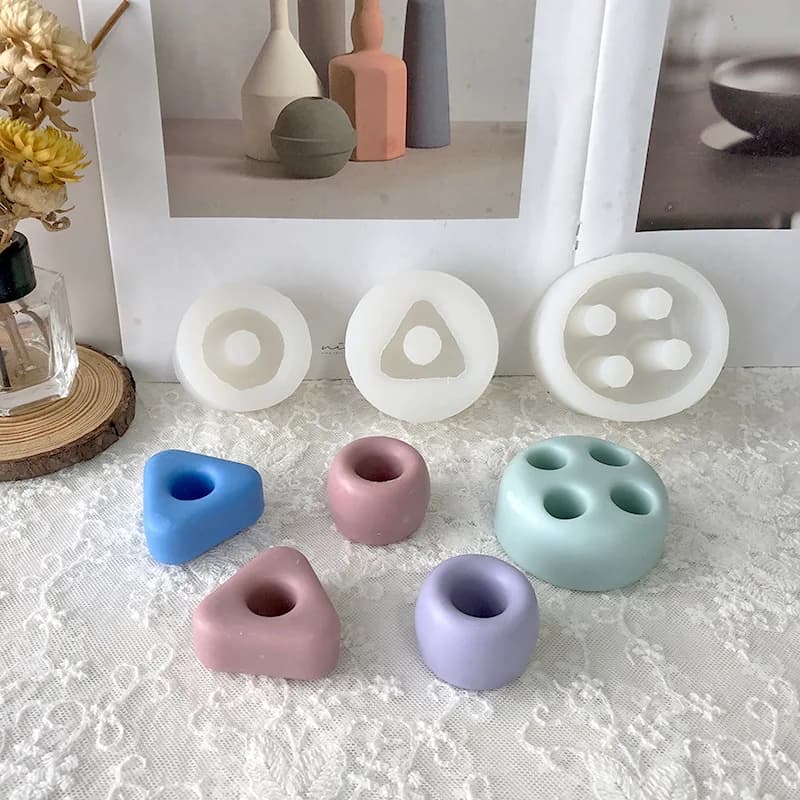 Toothbrush Holder Silicone Mold, Rabbit Style Pen Holder Concrete Mold, Desk Terrazzo Ornament 4 Holes Plaster Home Decor Molds