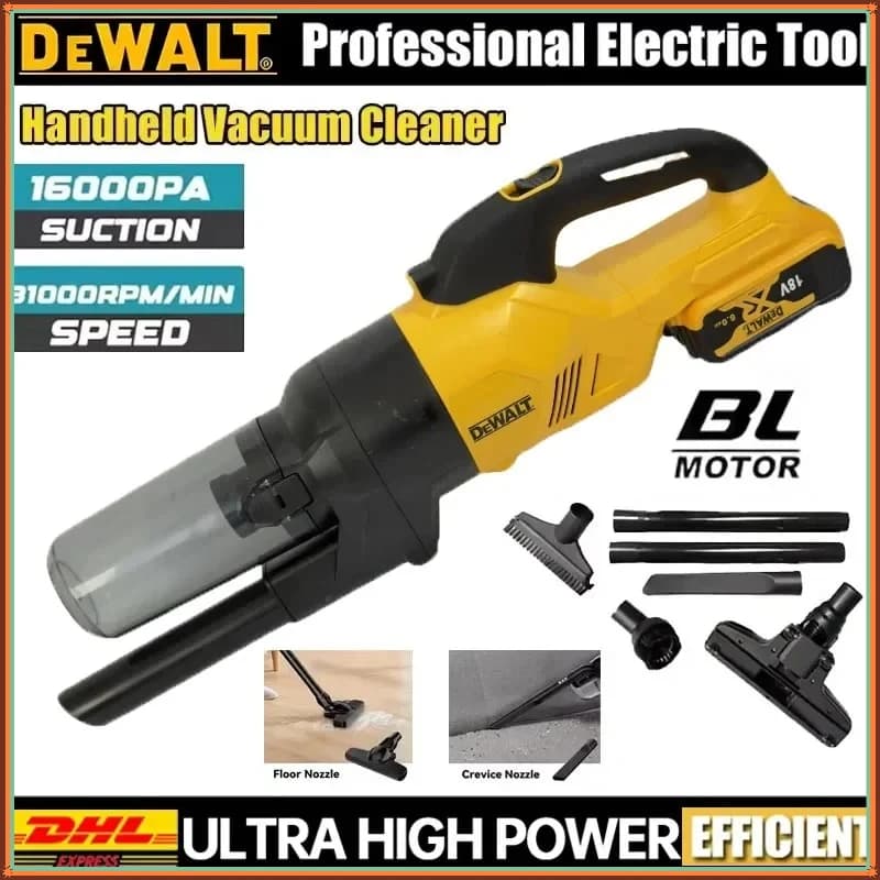 Aspirapolvere Portatile Senza Fili Dewalt per Casa e Auto, Ideale per Pavimenti in Legno e Moquette, Compatibile con Batterie Dewalt