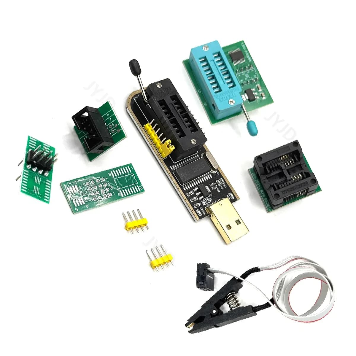 CH341A/CH341B 24 25 Serie EEPROM Flash BIOS Modulo programmatore USB SOIC8 SOP8 Clip di prova per EEPROM 93CXX / 25CXX / 24CXX JYJDDIY