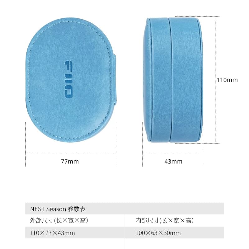 FiiO Nest Season Cavo dati per cuffie Scatola portaoggetti in pelle Copertura magnetica Scomparto per borsa in rete traspirante Scatola protettiva portatile