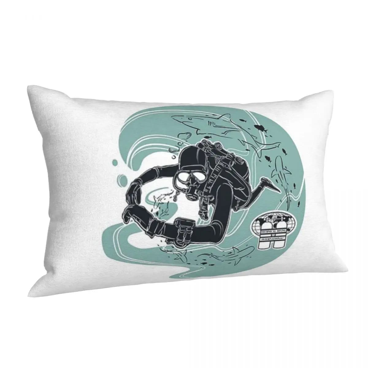 Scuba Diving Dive Diver Sea Snorkeling Sport Rectangular pillow lining Decor Bedroom Comfort Bed for Home Shooting cushion
