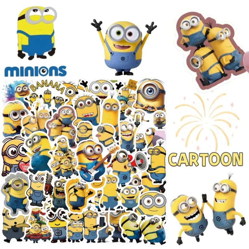 Adesivi dei Minions in stile cartone animato, nuovo stile creativo, di alta qualità, alla moda, personalizzati, carini, fai da te, impermeabili, decorazioni adesive per quaderni.