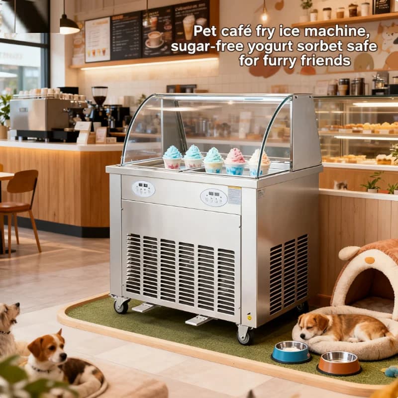 Rolled ice cream/ice cream machine with fries rolls from Thailand/fried ice cream roll machine with pan