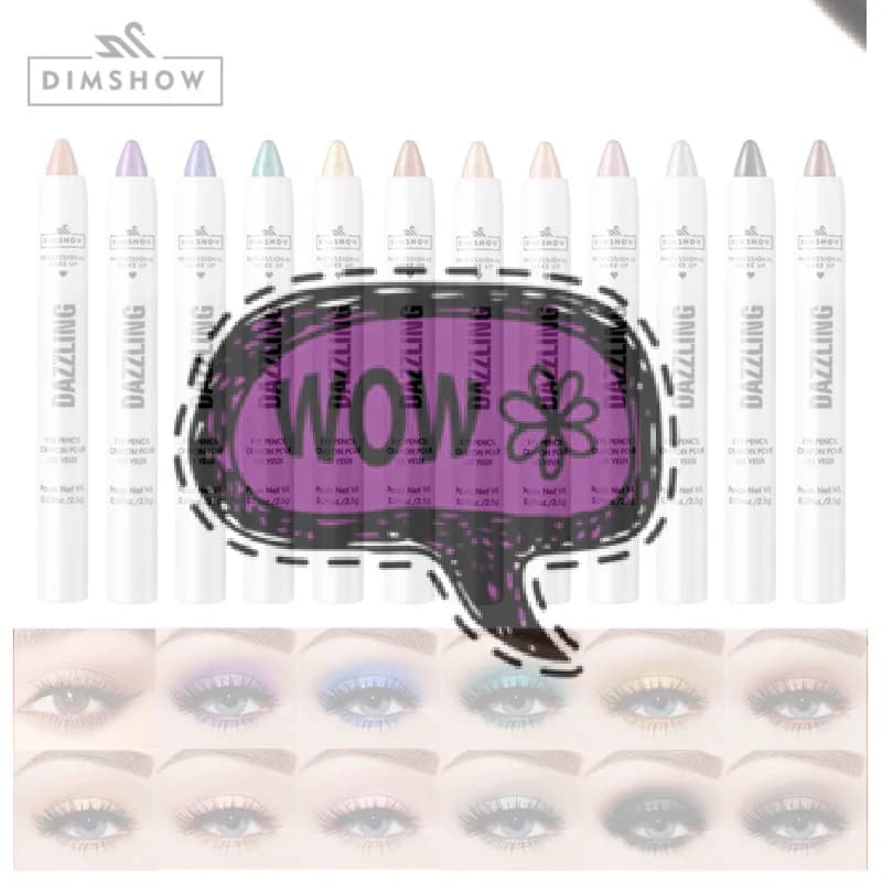 DIMSHOW Matita Illuminante Ombretto Glitter Impermeabile Nude Pigmento Trucco Occhi Effetto Seta Cosmetici Eyeliner Penna
