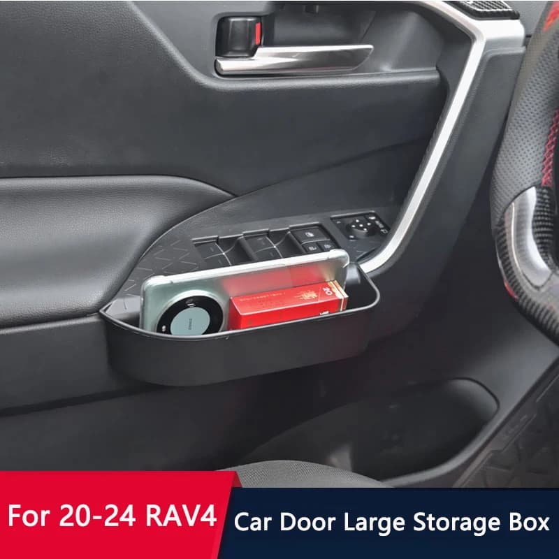 QHCP Car Storage Box pannello di sollevamento della finestra della porta con scatola di immagazzinaggio Organizer vassoio Stowing per Toyota RAV4 2020-2024 accessorio interno