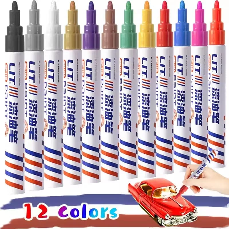 Mobidea Multi-Color Auto Car Scratch Repair Pen Oil-based Metal Paint Marker Waterproof Quick-drying DIY Tire Tread Marker Set