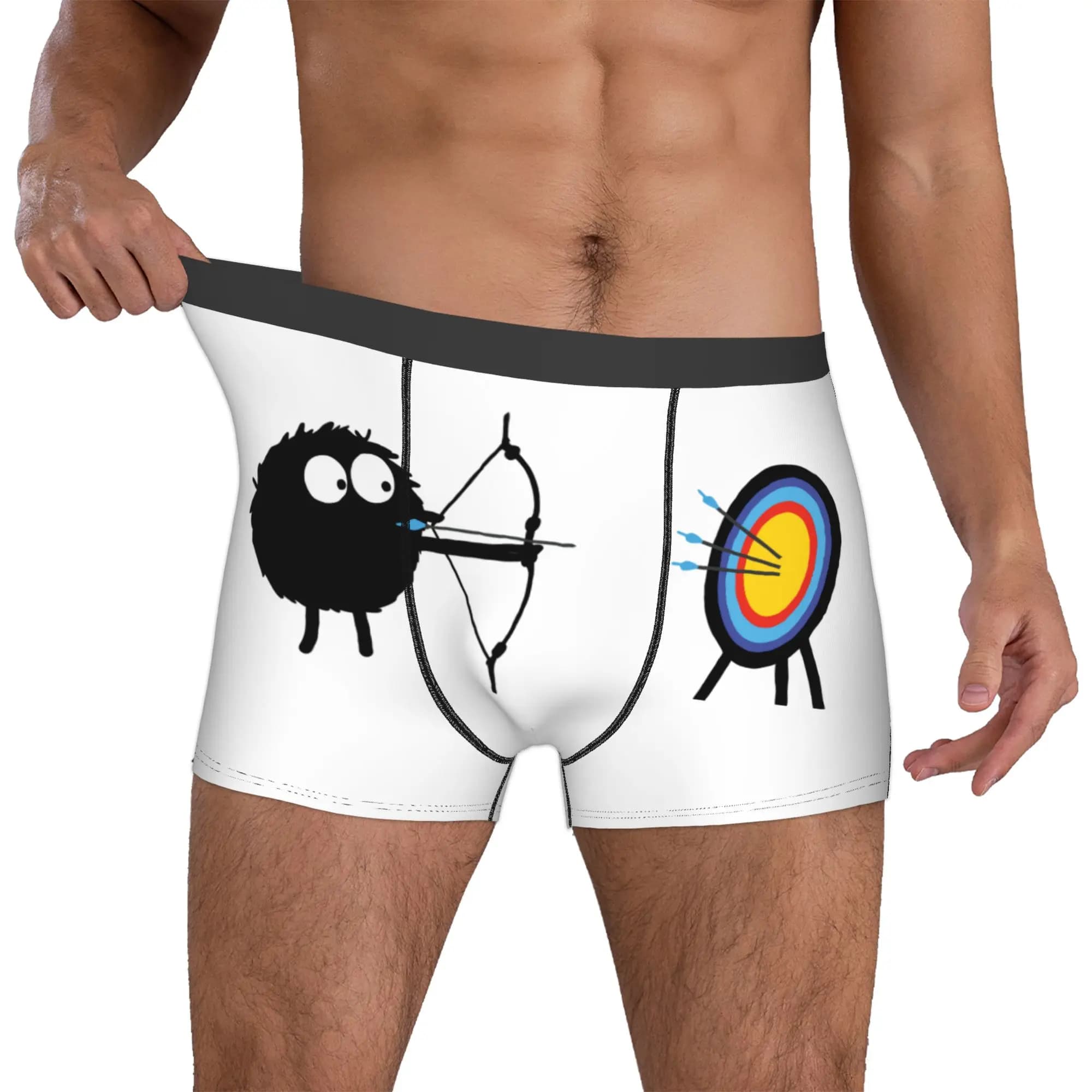 Male Novelty Archery Target Underwear Archer Bow Hunting Lover Boxer Briefs Stretch Shorts Panties Underpants