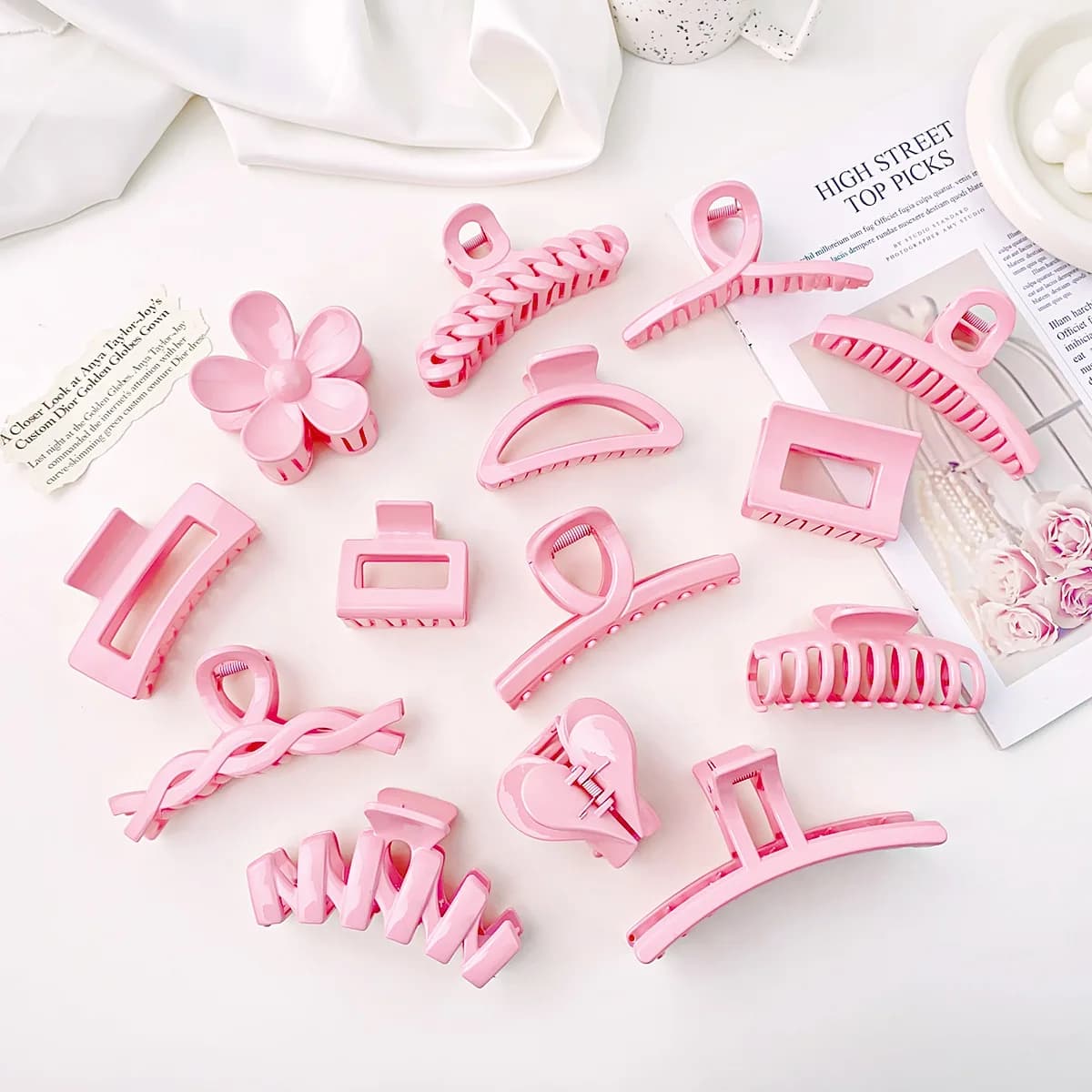 Large Size Pink Shark Hair Clip for Girls Hair Accessory with Sweet Temptation on the Back of the Head
