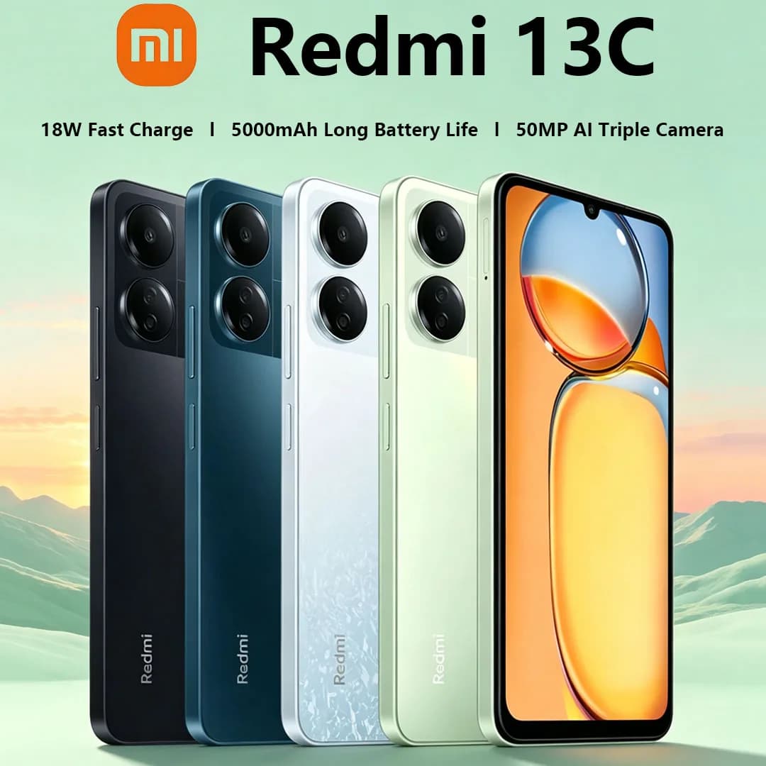 Xiaomi Redmi 13C 4G Global Version Smartphone 50MP Camera 5000mAh Battery 18W Fast Charge Dual-SIM Unlocked Budget Mobile Phone