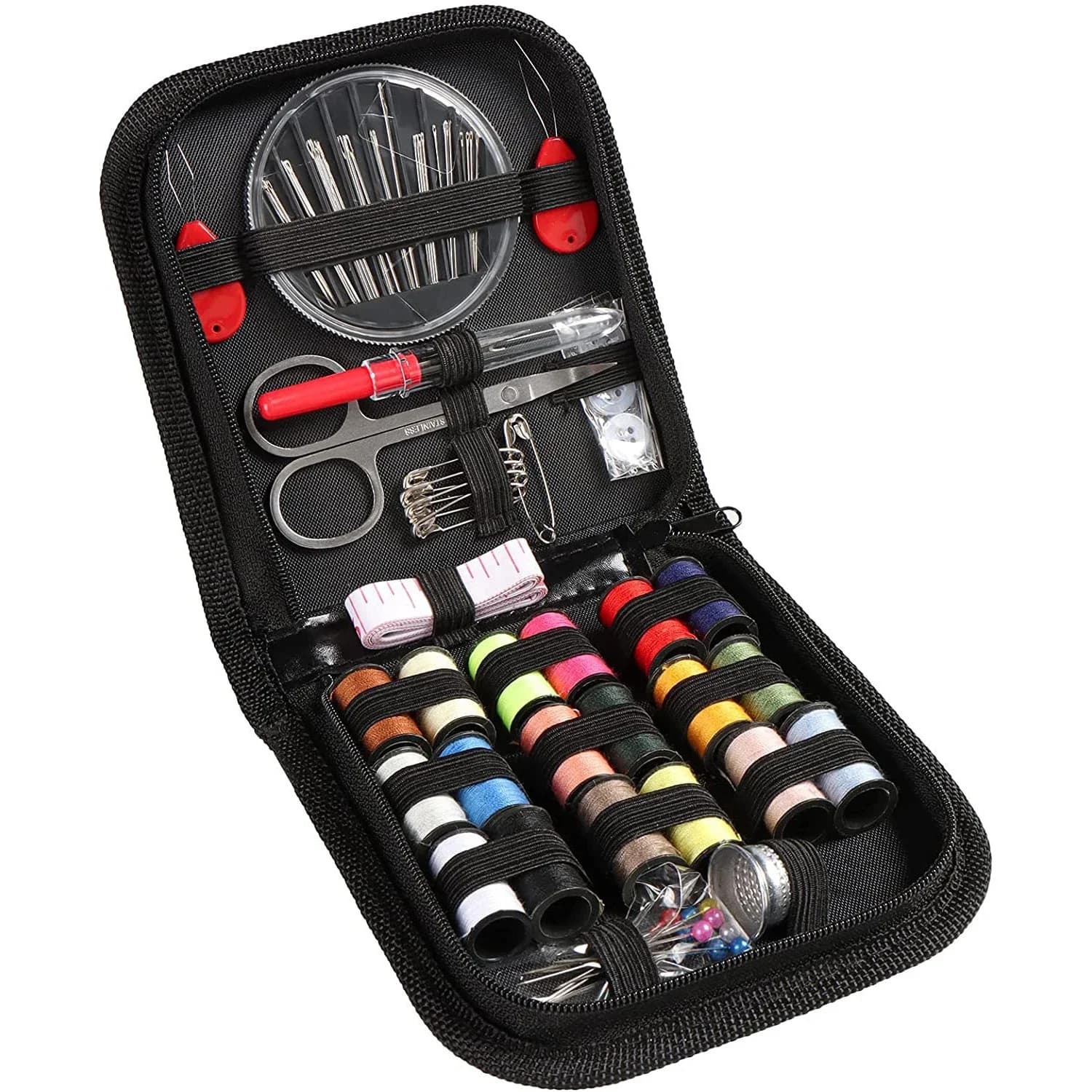 Portable Household Sewing Kit Box, DIY Embroidery Handwork Tool Set with Needles Thread Scissor for Home Travel Accessories
