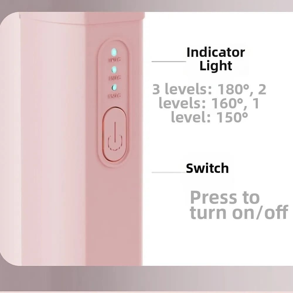 Spazzola Lisciante Senza Fili Ricaricabile USB, Mini Ferro per Capelli Tascabile Anti-Crespo 3.7V2000mAh