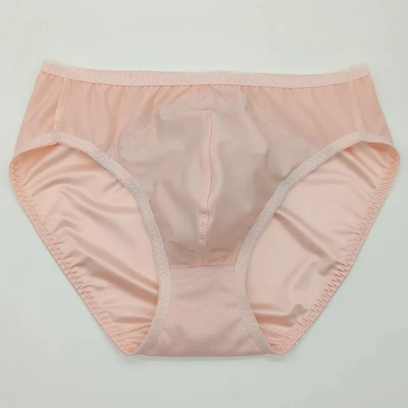 Man's Lace Embroidery Pink Briefs Live Show Dance Underwear DJ Club Panty Pole Dancing Briefs