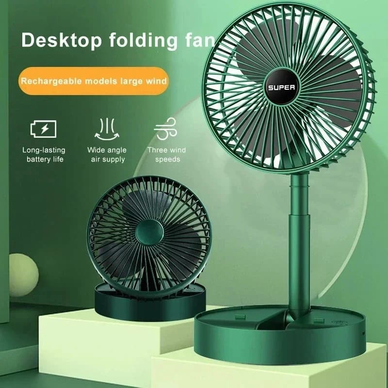 2024 Desktop pieghevole retrattile piccolo ventilatore Mini portatile ricarica USB casa a basso rumore ad alta durata Standby Mini ventilatore elettrico