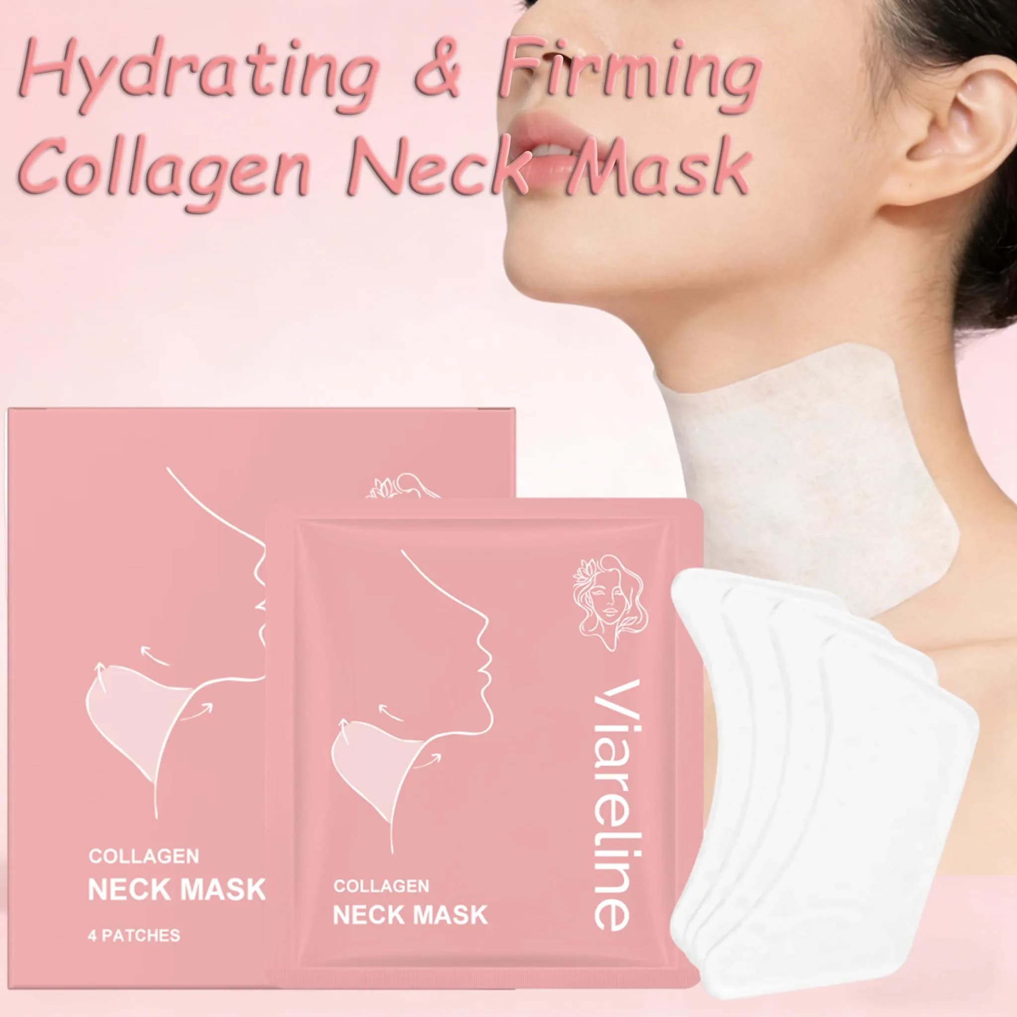 Maschera al Collagene per il Collo, Patch Sagomati con Acido Ialuronico, Cuscinetti Idratanti, Trattamento Nutriente Quotidiano per la Bellezza
